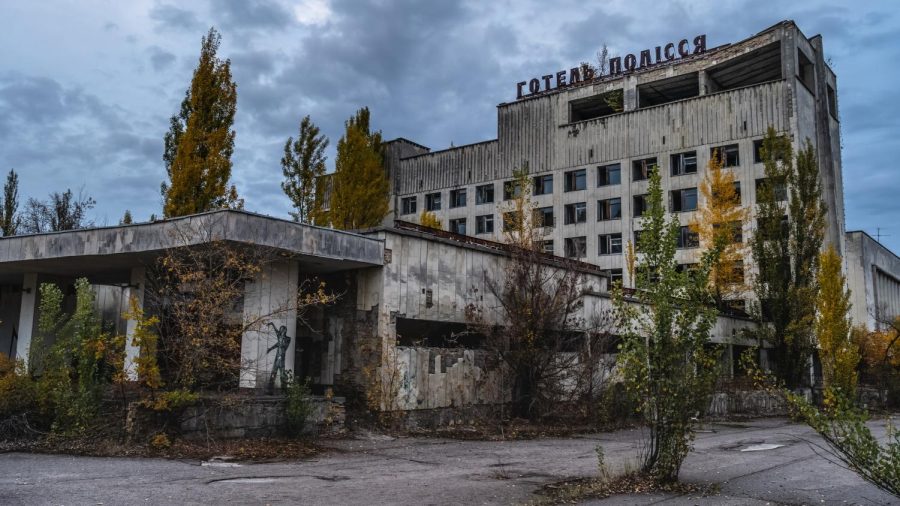Abandoned building near the Chernobyl nuclear power plant.